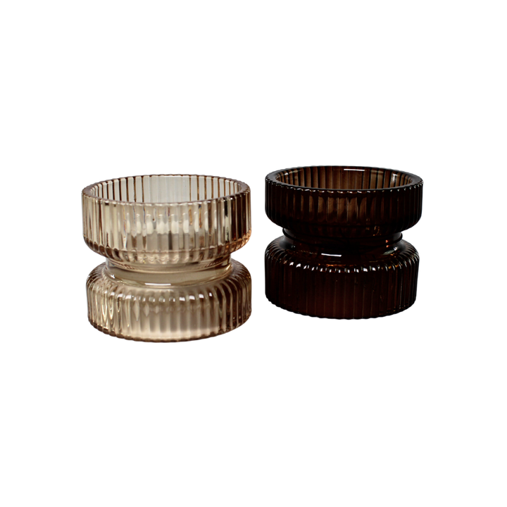 Lysestage Glas Rav  (9 x 7 cm)