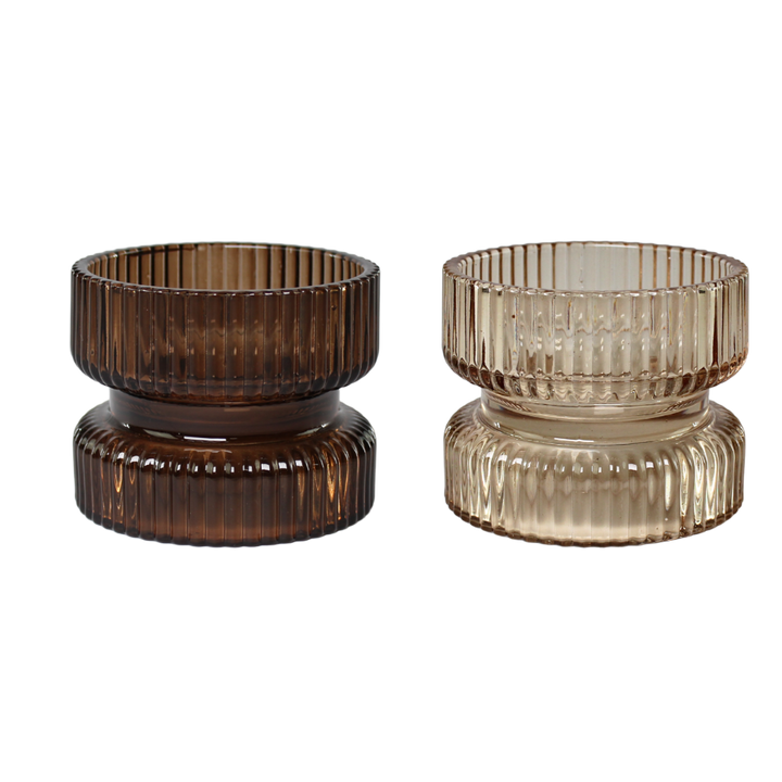 Lysestage Glas Rav  (9 x 7 cm)