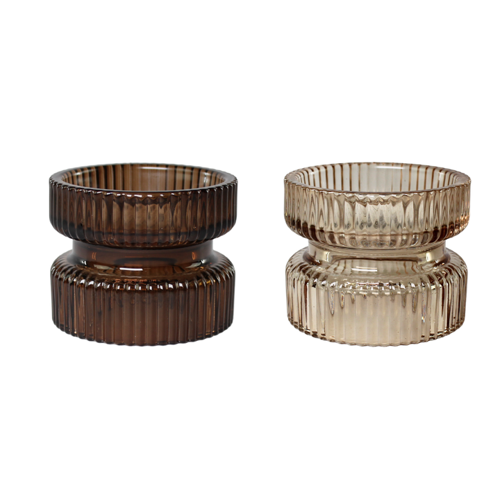 Lysestage Glas Rav  (9 x 7 cm)