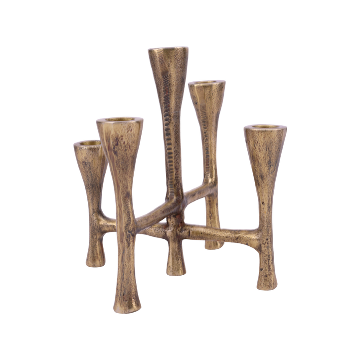 Lysestage Tristy 16x16x20cm Messingfarvet