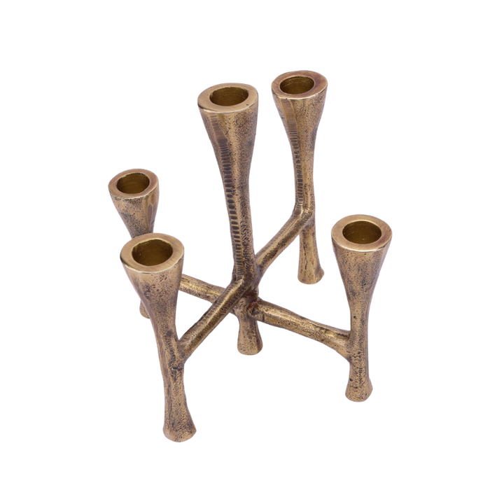 Lysestage Tristy 16x16x20cm Messingfarvet