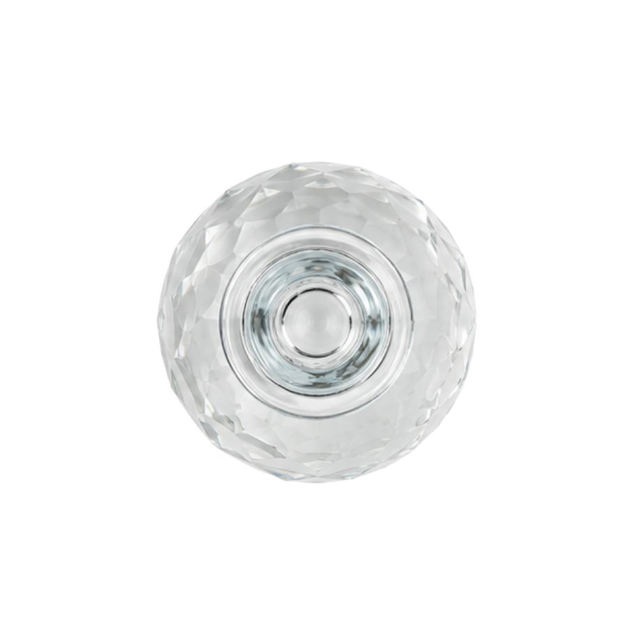 Lysestage m. Glaskugle 18xØ11cm Klar