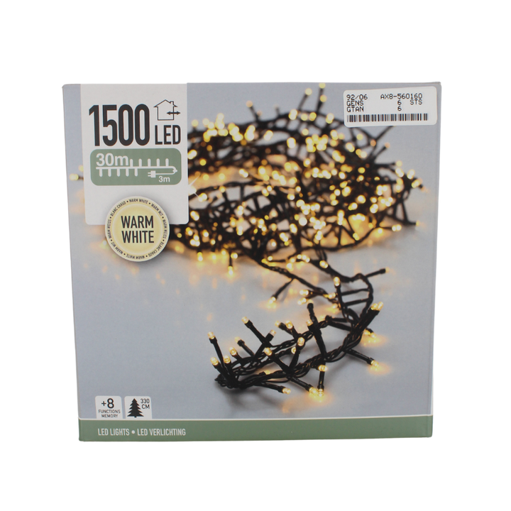 Lyskæde Micro Cluster 1500 LED Varm Hvid Udendørs (30 m)