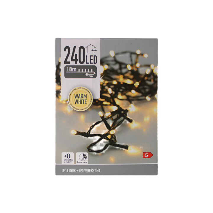 Lyskæde 240 LED i Varm Hvid (18m)