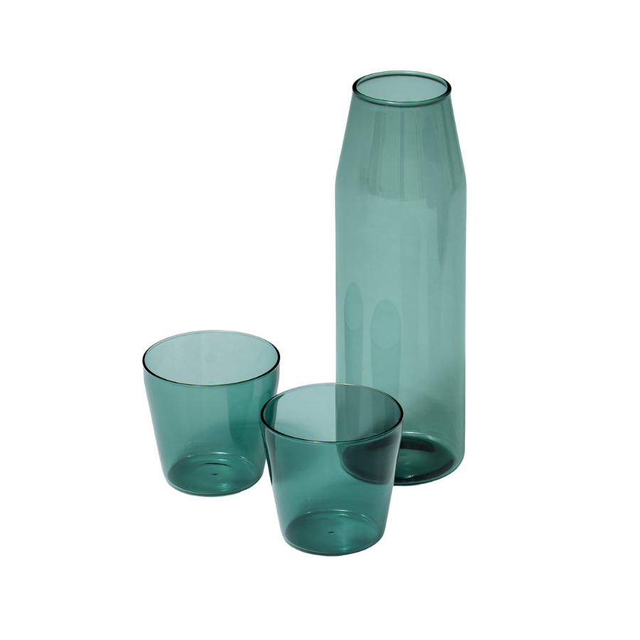 MILK Karaffel + 2 stk Glas Aqua