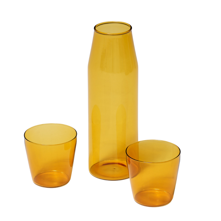 MILK Karaffel + 2 stk Glas Gul