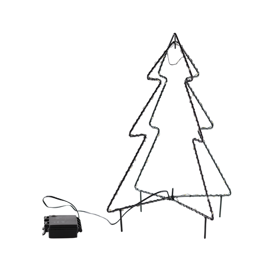 Metal Juletræ m. 70 LED (35cm)
