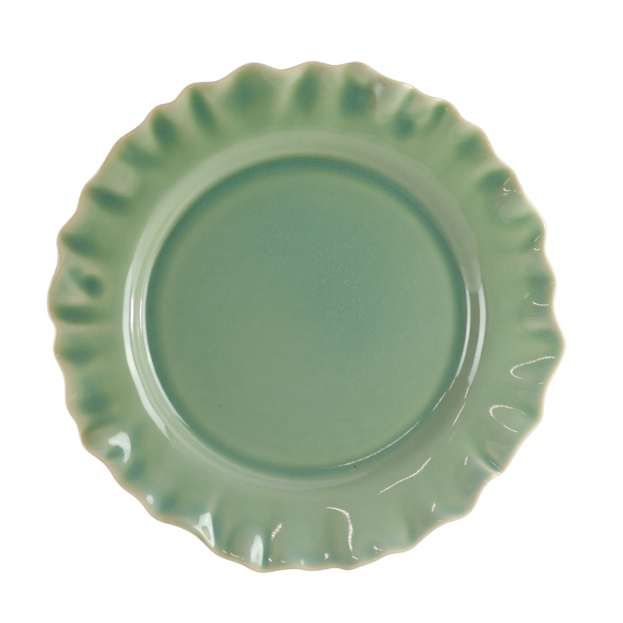 6 stk. Keramik Middagstallerkener BENTO i Grøn (Ø27x2,2cm)