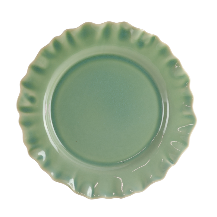 6 stk. Keramik Middagstallerkener BENTO i Grøn (Ø27x2,2cm)