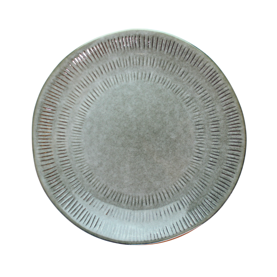 6 stk. Keramik Middagstallerkener Birgit i Grøn (27cm)