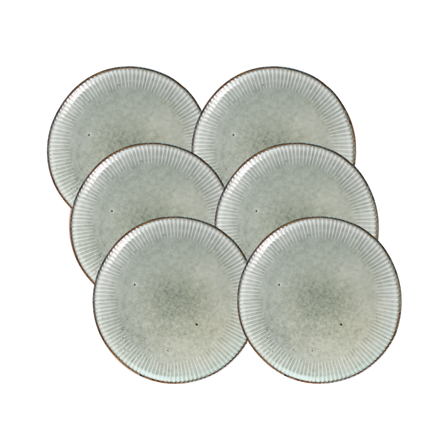 6 stk. Keramik Middagstallerkener BRUCE i Grå (Ø27cm)