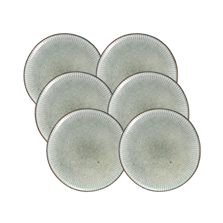 6 stk. Keramik Middagstallerkener BRUCE i Grå (Ø27cm)