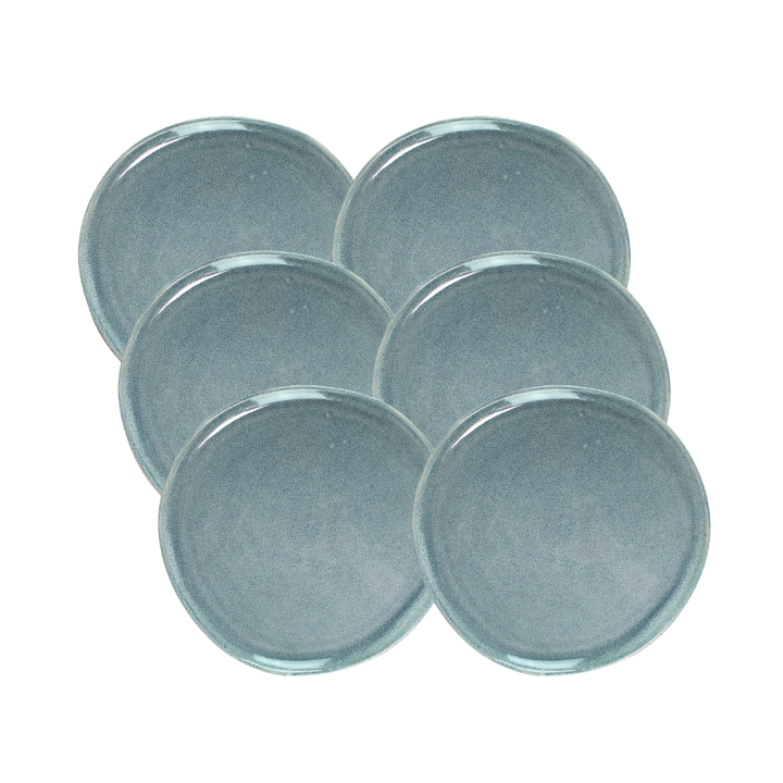 6 stk. Keramik Middagstallerkener BRITNEY i Blå (Ø26,5cm)