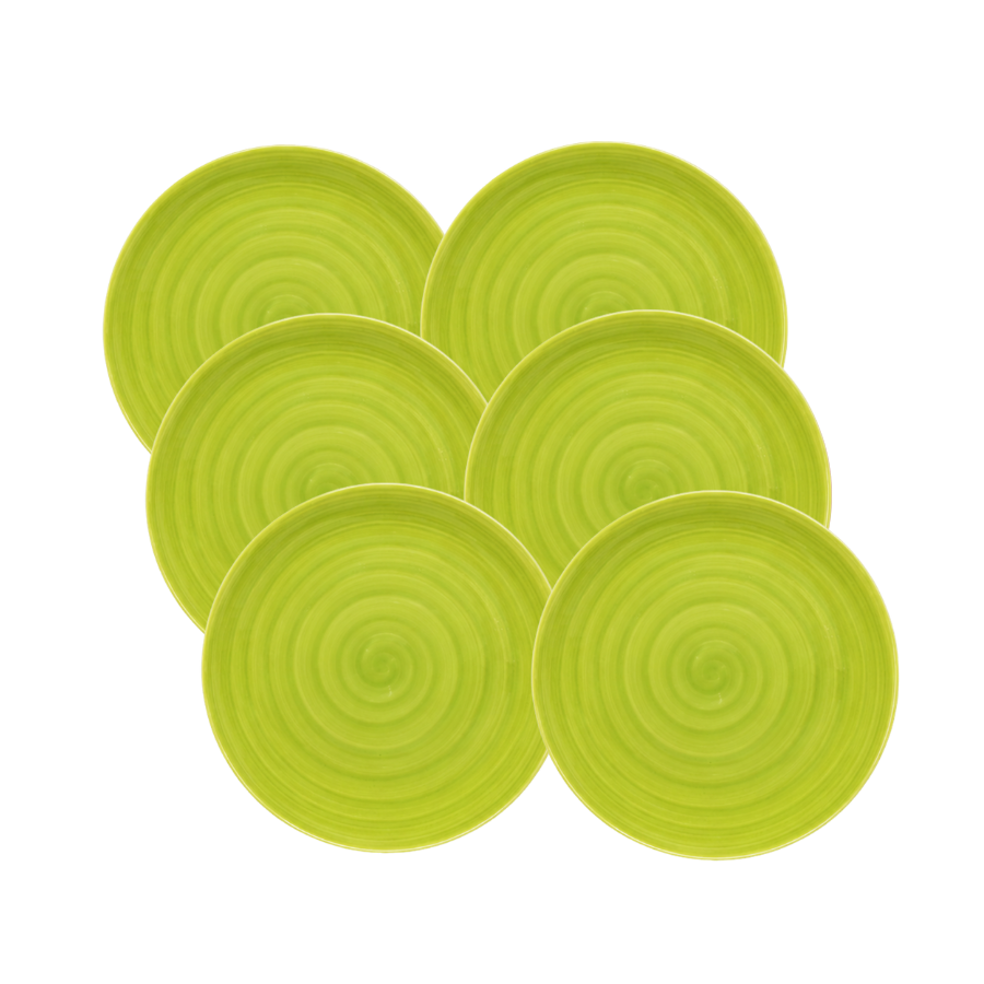 6 stk. Middagstallerkener i Grøn (Ø28cm)
