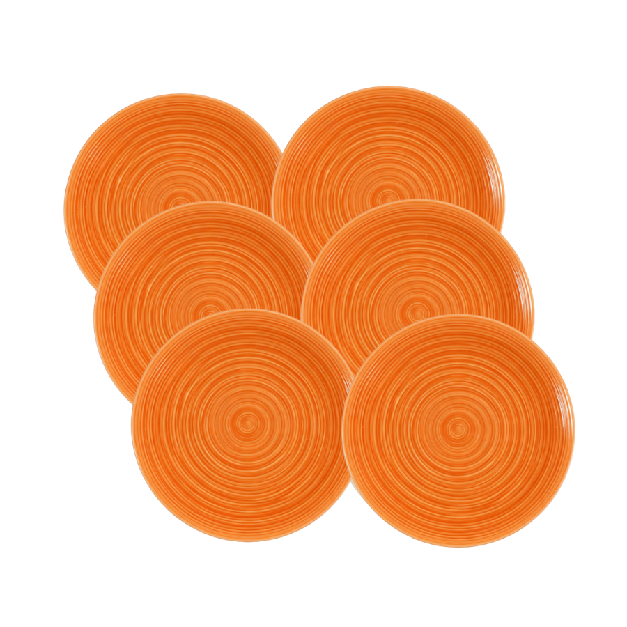 6 stk. Middagstallerkener i Orange (Ø28cm)