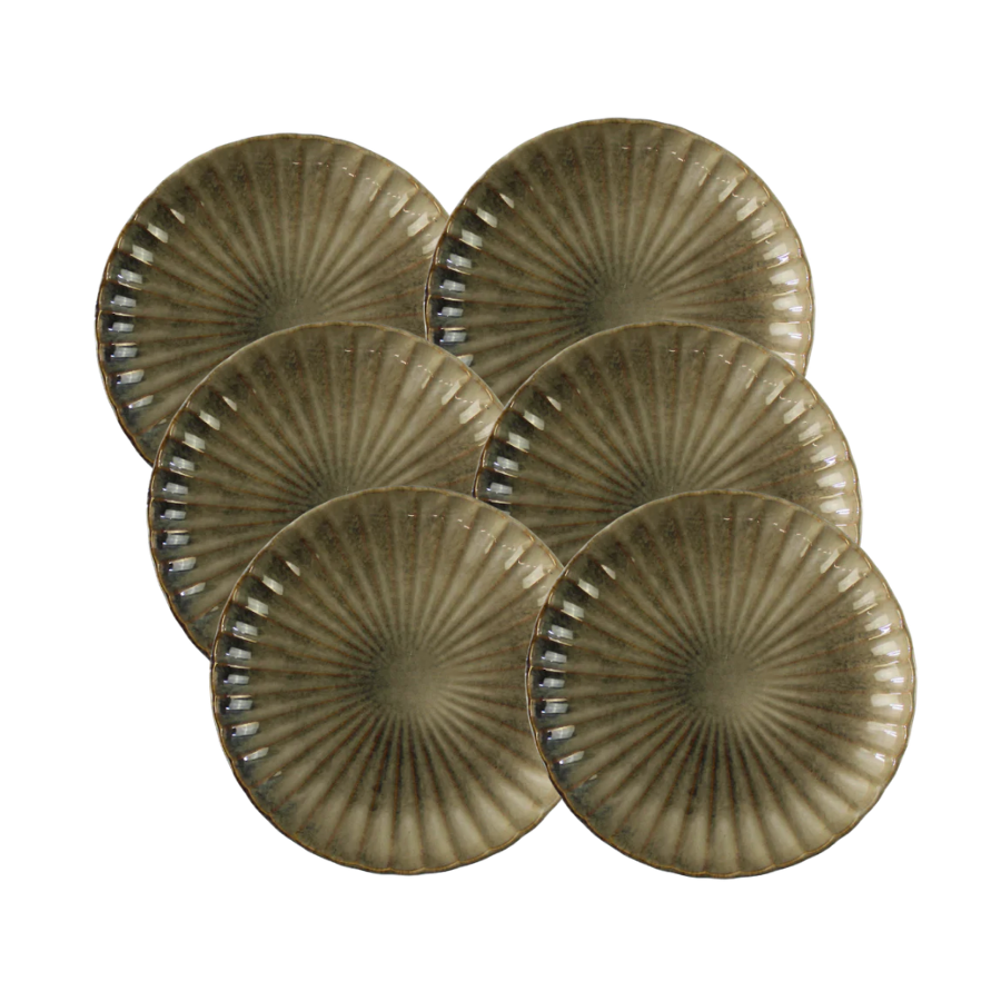 6 Stk. Middagstallerken FRIGGA (26,5cm) Brun