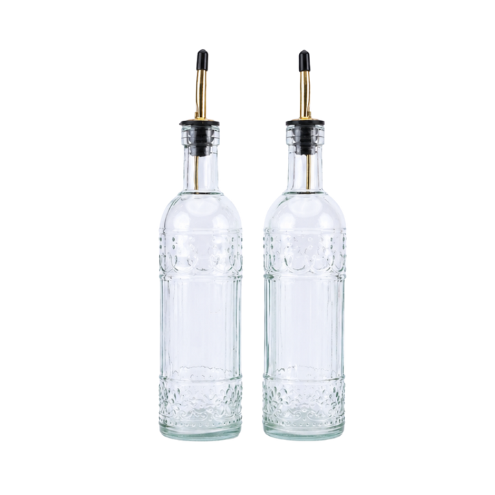 Olie/eddikesæt m guld top 2 stk. 500ml