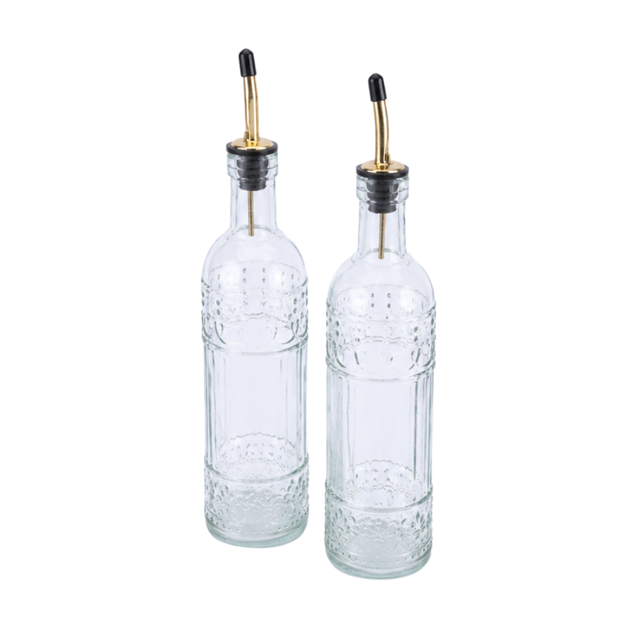 Olie/eddikesæt m guld top 2 stk. 500ml