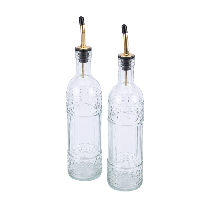 Olie/eddikesæt m guld top 2 stk. 500ml