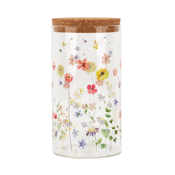 Opbevaringsglas m blomst MIAN (1600ml)