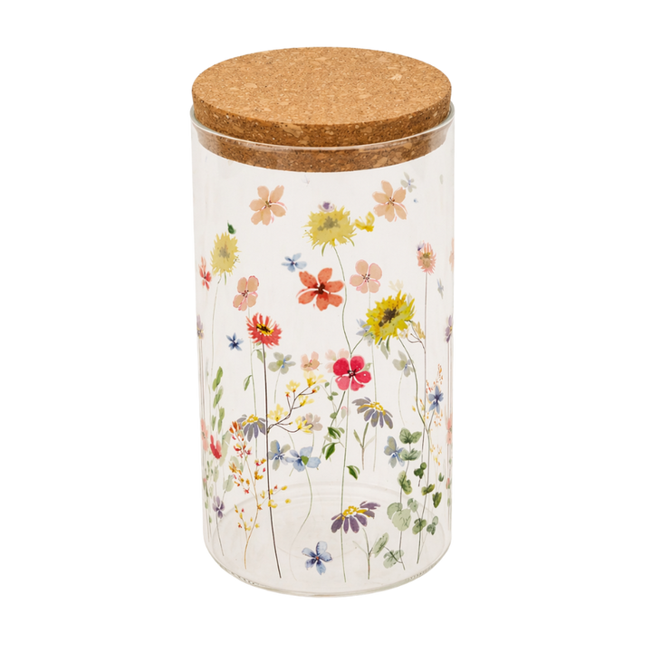 Opbevaringsglas m blomst MIAN (1600ml)