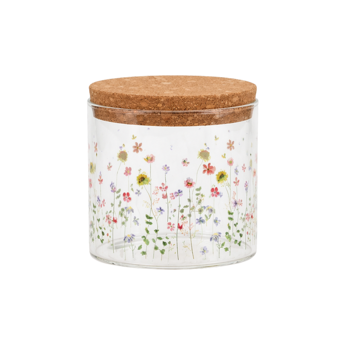 Opbevaringsglas m blomst MIAN (700ml)