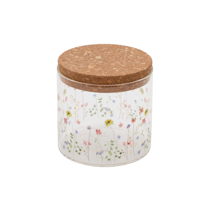Opbevaringsglas m blomst MIAN (700ml)