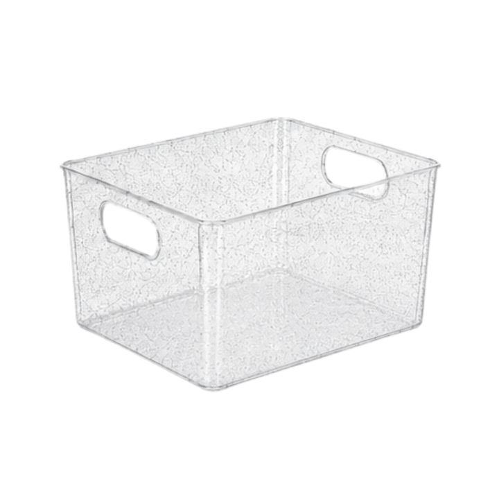 Opbevaringskasse Glitter 29x20,5x15,7cm Sølv