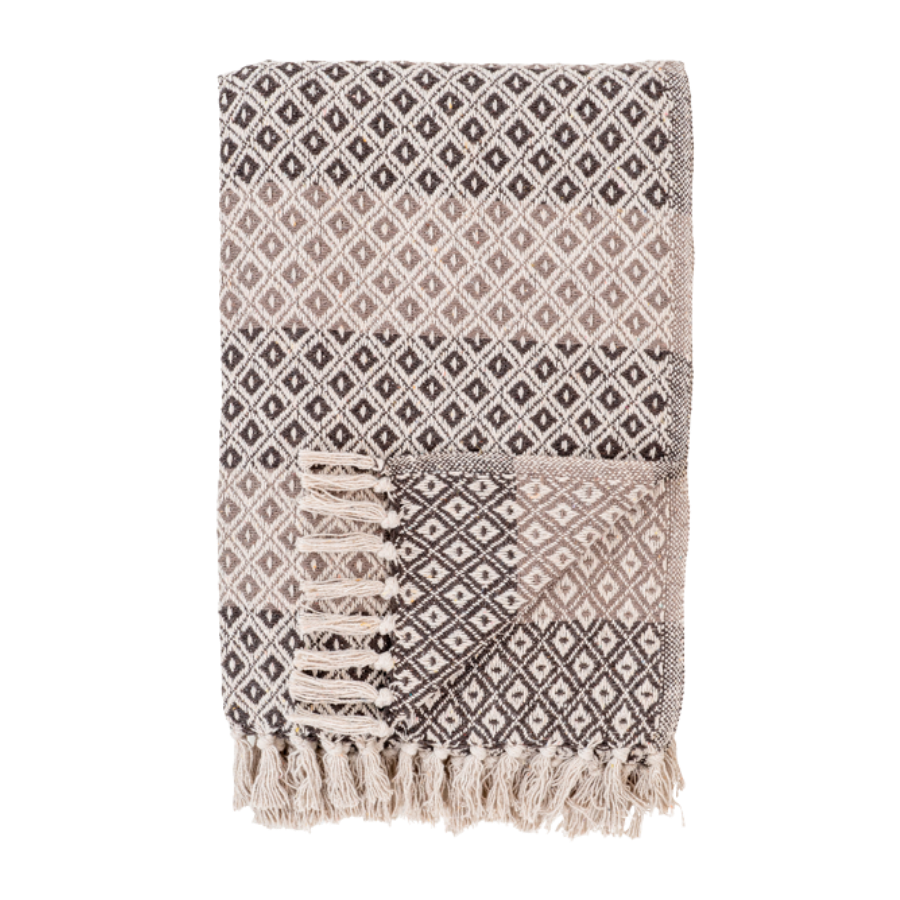 Plaid Alanya 130x180cm Brun/Beige/Hvid