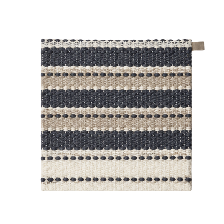 Plaid Bomuld Natur/Navy 130x170cm