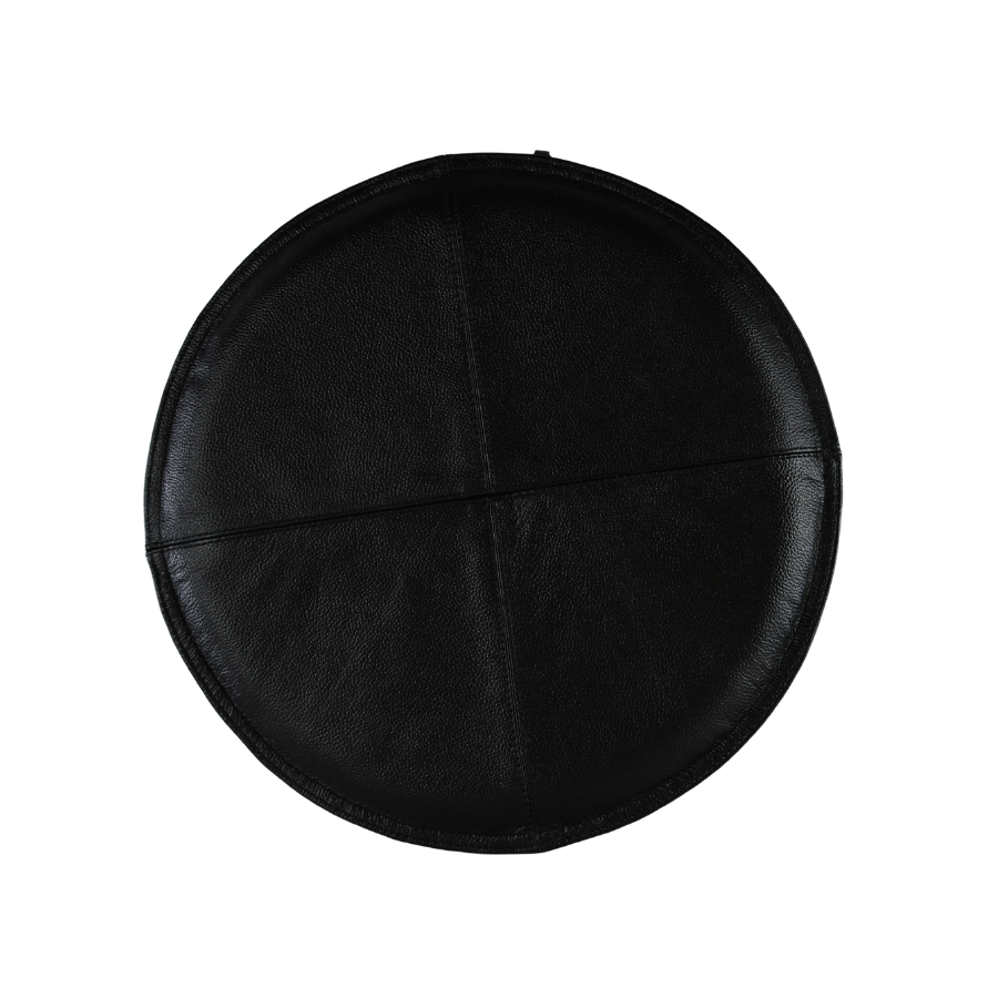 Rund Skindpude. Sort