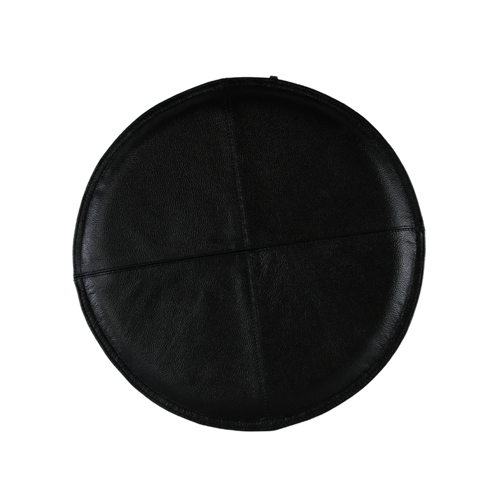 Rund Skindpude. Sort