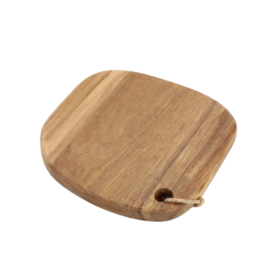 Skærebræt m Jutestrop ( 18x17x1,5cm).