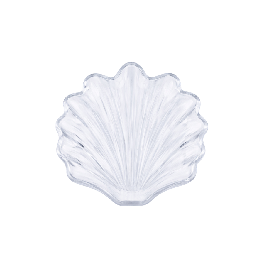 Skål m Muslingskal Design Glas 17x18x3cm Clear
