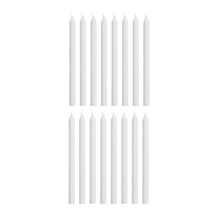 Stearinlys H24cm  pk/16 stk. Hvid