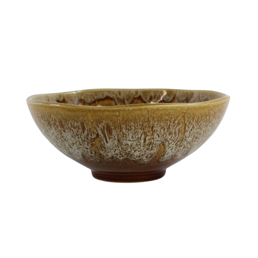 Stor Keramik Skål i Brun