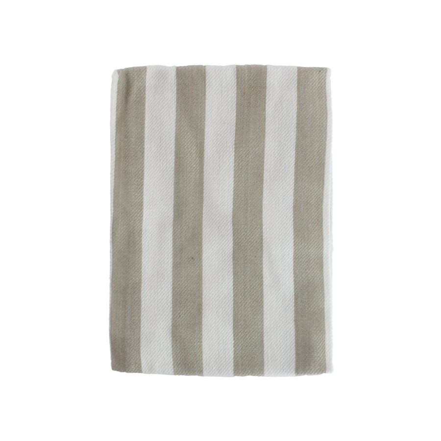 Stribet Viskestykke i Beige