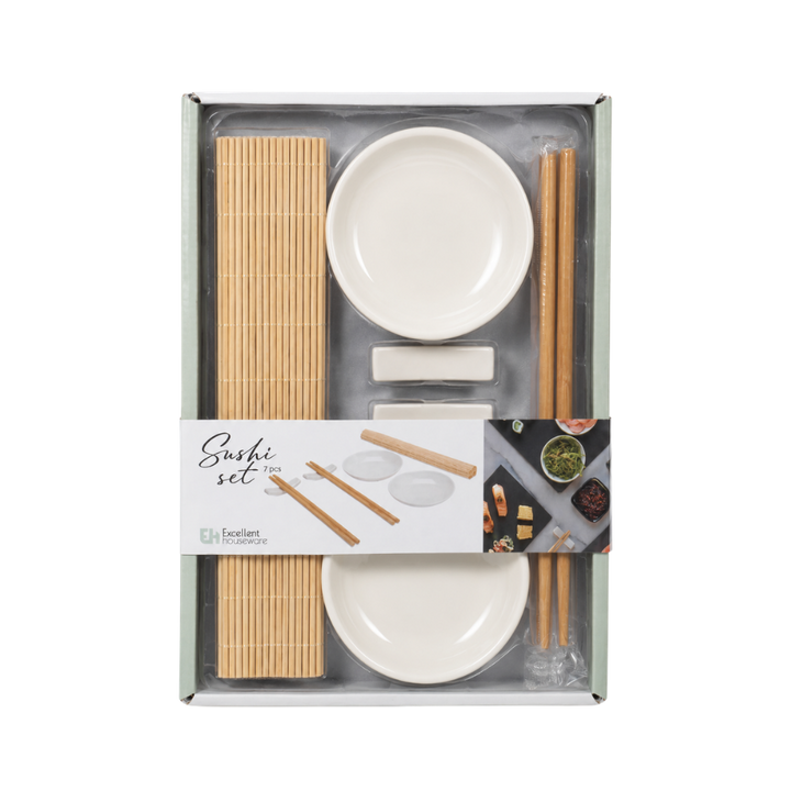Sushi Sæt 7 Dele Bambus/Porcelæn