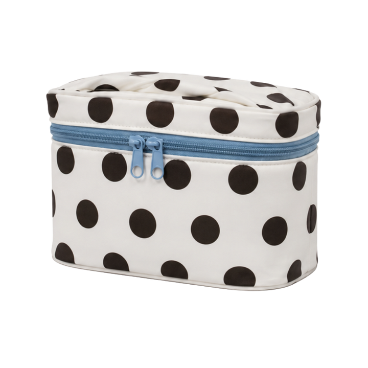 Toilettaske m. Prikker 21x14x14cm Creme
