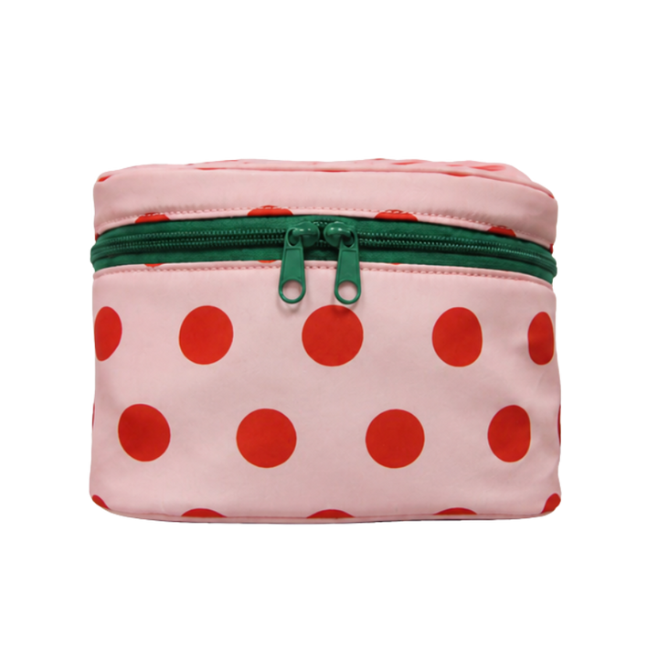 Toilettaske m. Prikker 21x14x14cm Pink
