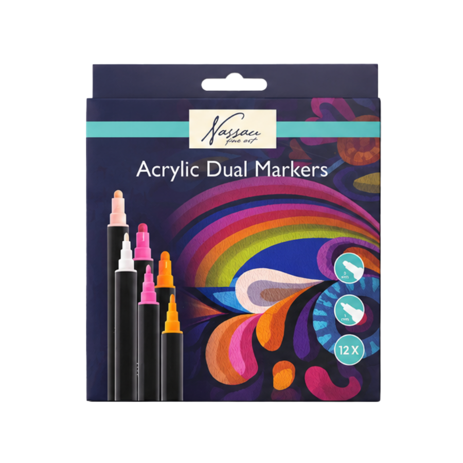 Tusser Akryl Dual Tip 12stk.