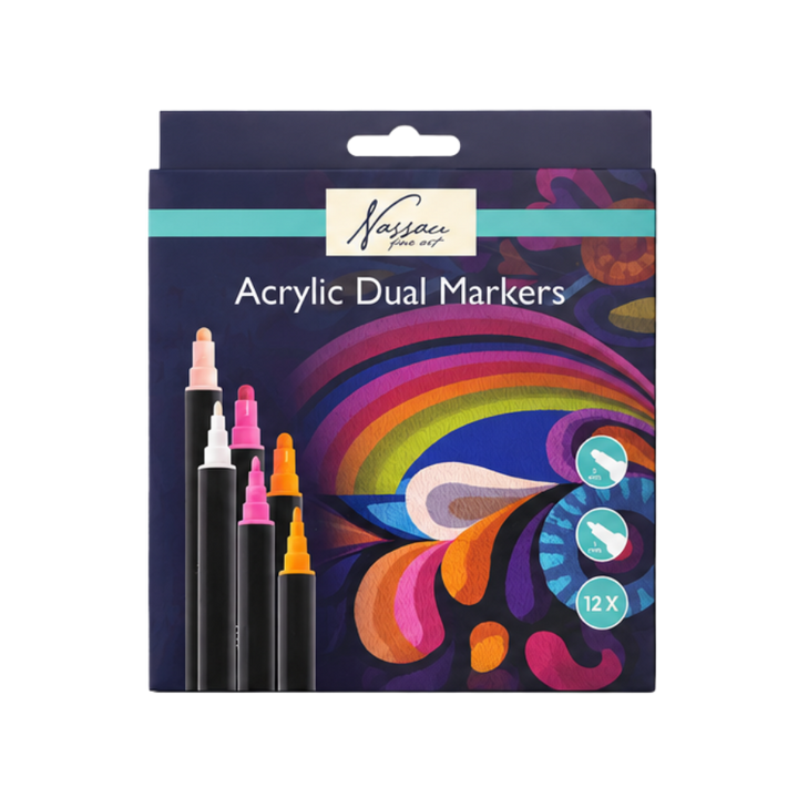 Tusser Akryl Dual Tip 12stk.