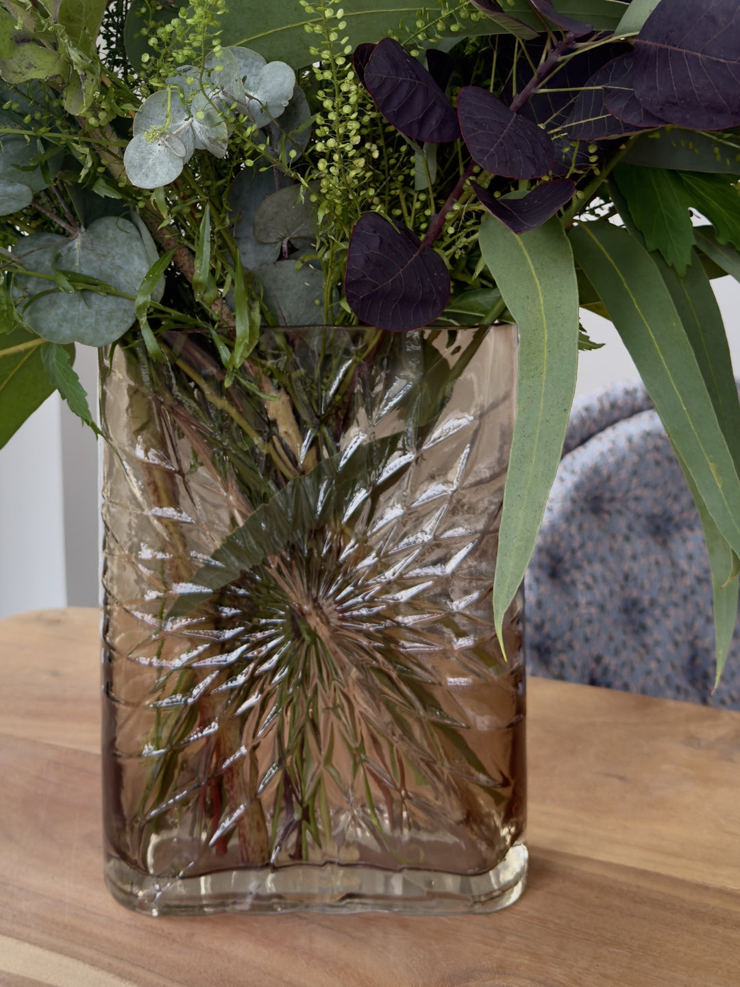 Glas Vase ANJELA (19x7x25cm) Macchaito