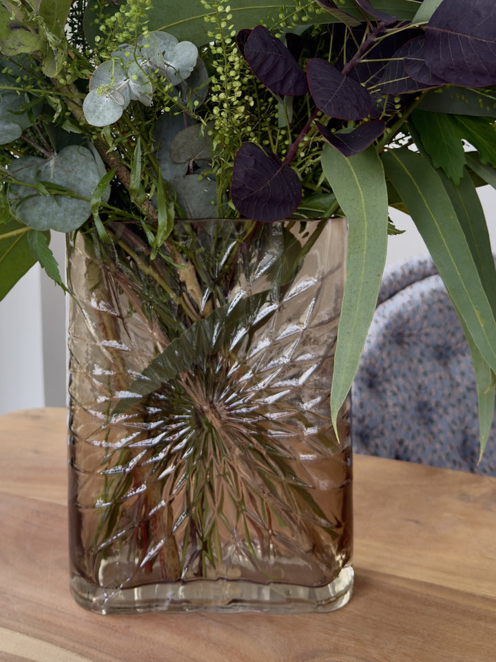 Glas Vase ANJELA (19x7x25cm) Macchaito