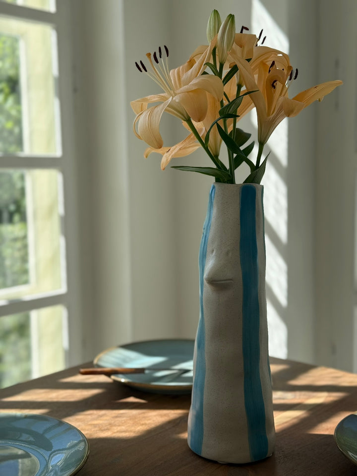 Villa Collection - Vase Whimsy Blå Stentøj (34cm)