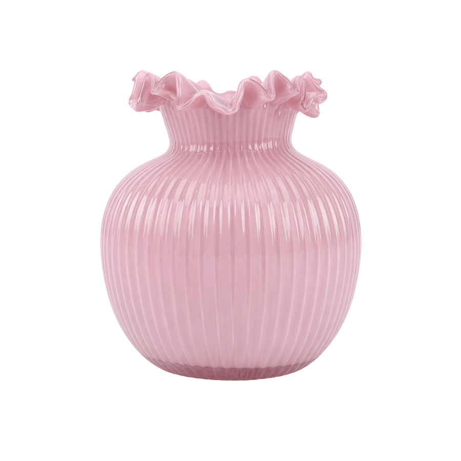 Vase Glas BIANA (Ø17,5 x 20,5cm) Lyserød
