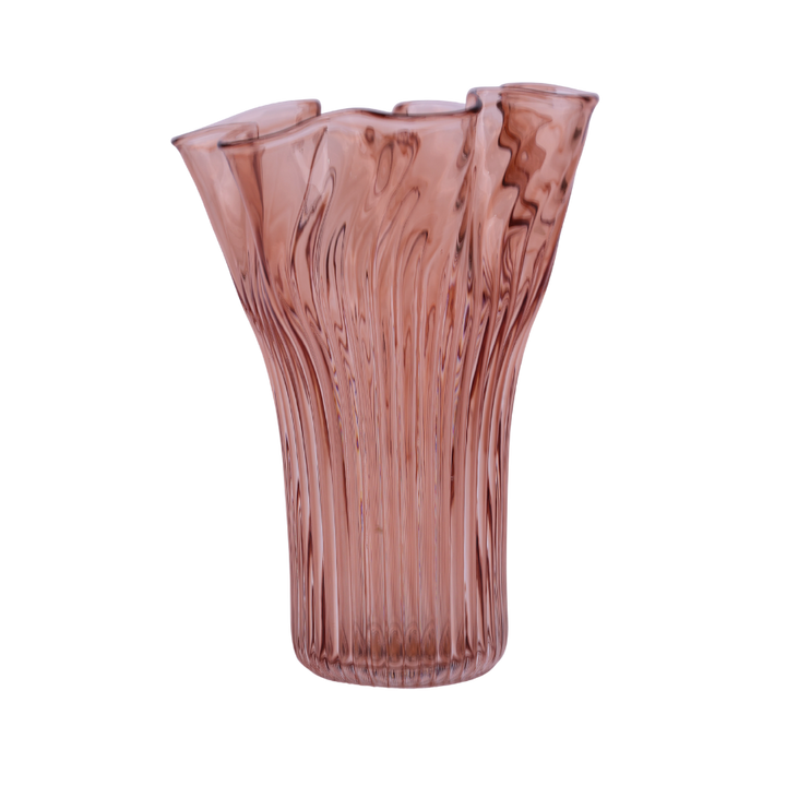 Vase Glas EDELYN  (Ø19,5 x 25,5cm) Lyserød