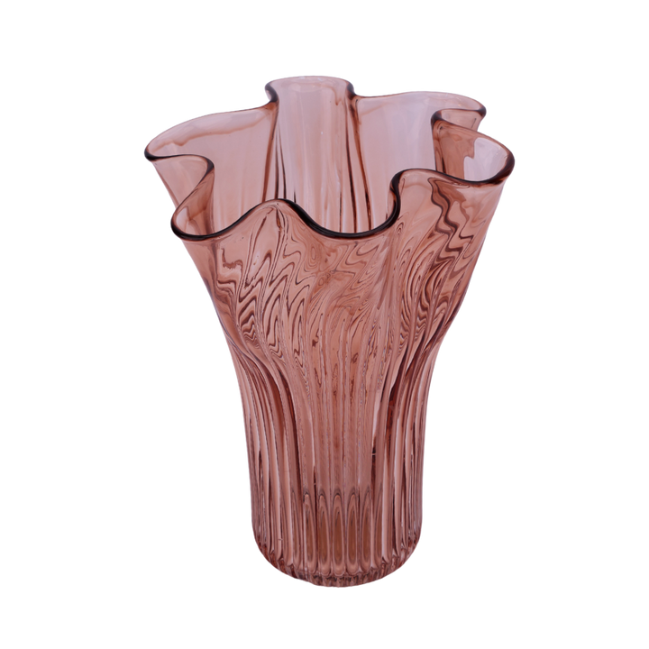 Vase Glas EDELYN  (Ø19,5 x 25,5cm) Lyserød