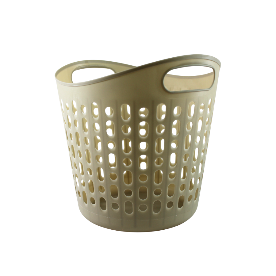 Vasketøjskurv plast i Beige MARTIN (Ø39x40 cm)