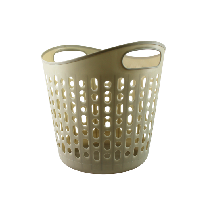 Vasketøjskurv plast i Beige MARTIN (Ø39x40 cm)